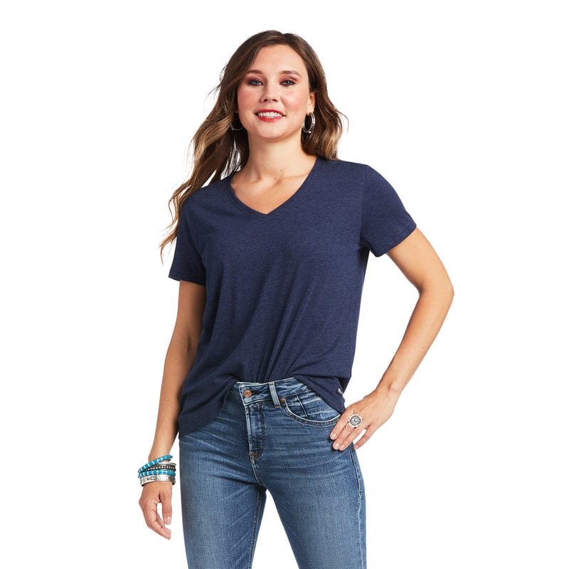ARIAT Shirts Ariat Women's Element Navy Heather Short Sleeve T-Shirt 10039420