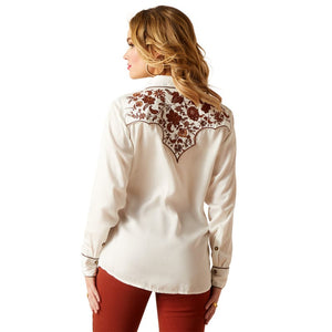 ARIAT Shirts Ariat Women's Elsa Blanc De Blanc Long Sleeve Shirt 10047365