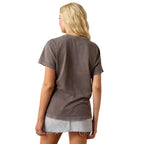 ARIAT Shirts Ariat Women's Grey Mineral Wash Sweet Rose T-Shirt 10073559