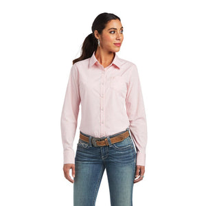 ARIAT Shirts Ariat Women's Kirby Bridal Rose/White Gingham Stretch Long Sleeve Shirt 10040581