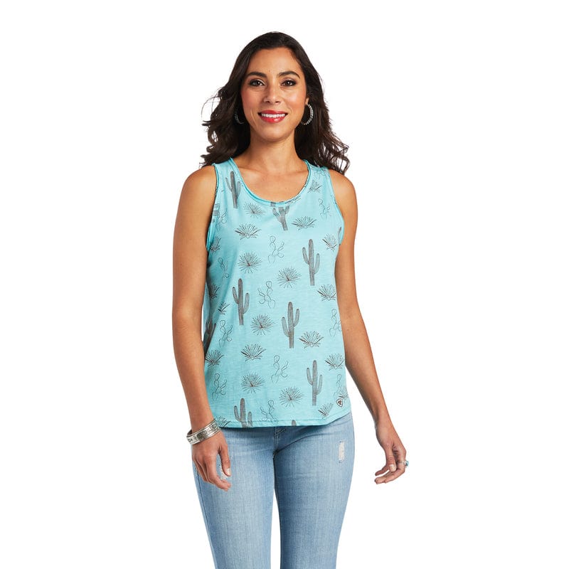 ARIAT Shirts Ariat Women's Multi Print Cactus Desert Sleeveless Tank Top 10040530