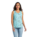 ARIAT Shirts Ariat Women's Multi Print Cactus Desert Sleeveless Tank Top 10040530