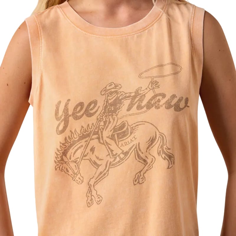 ARIAT Shirts Ariat Women's Orange Chiffon Wild Roper Tank 10073515