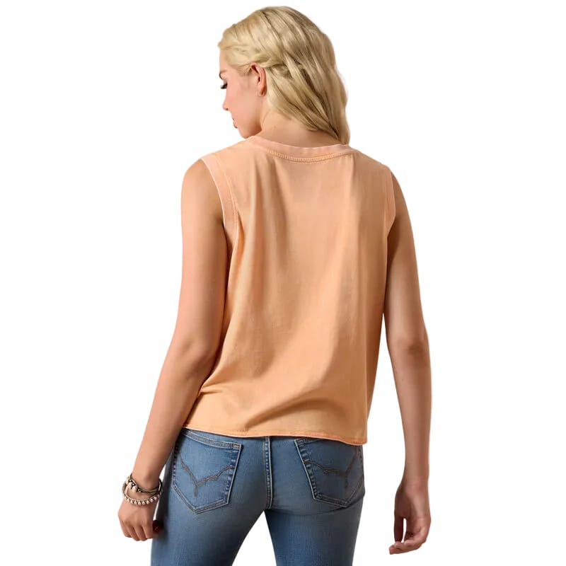 ARIAT Shirts Ariat Women's Orange Chiffon Wild Roper Tank 10073515