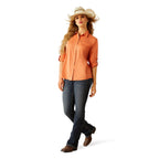 ARIAT Shirts Ariat Women's Orange Ventek Short Sleeve Button Down Shirt 10058800