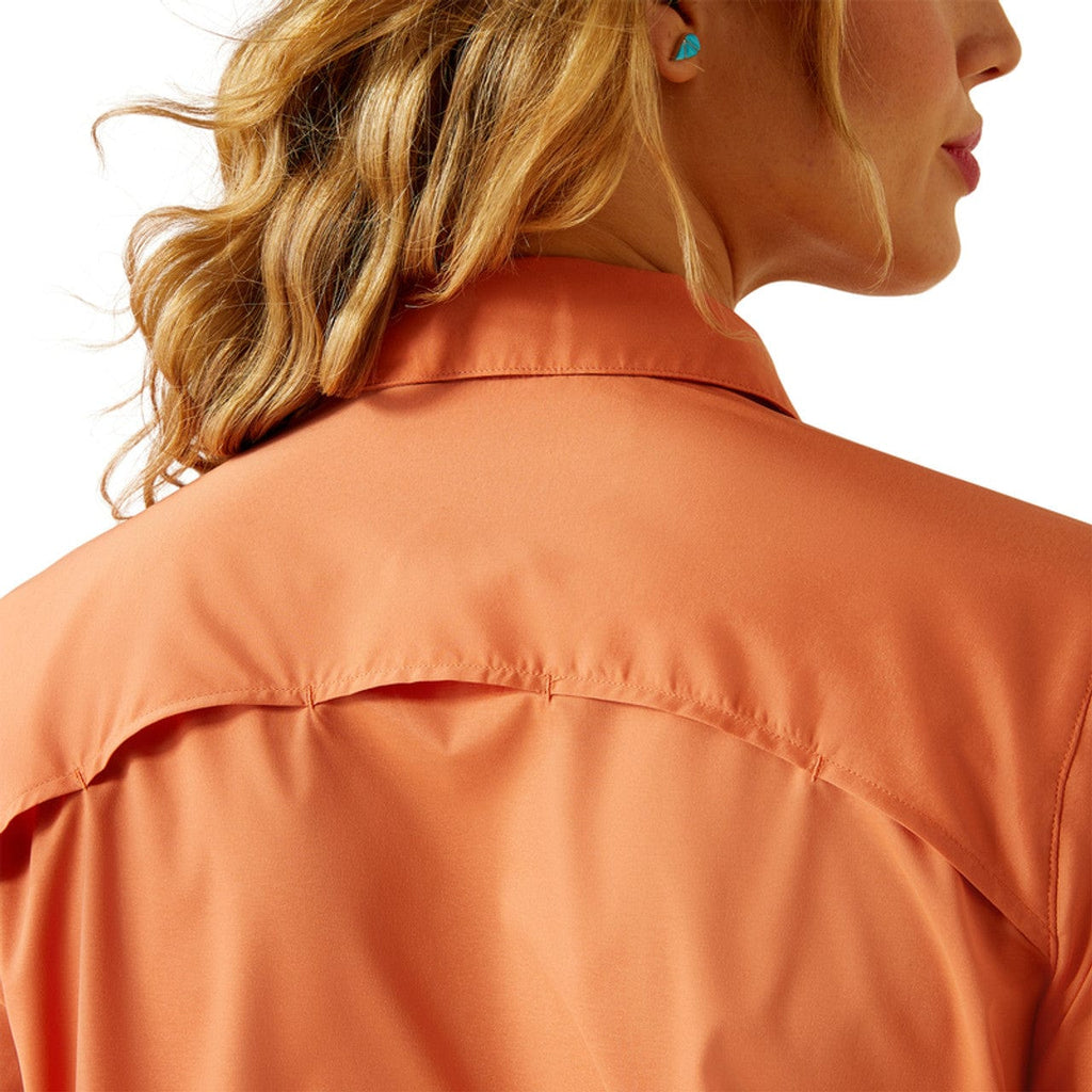 ARIAT Shirts Ariat Women's Orange Ventek Short Sleeve Button Down Shirt 10058800