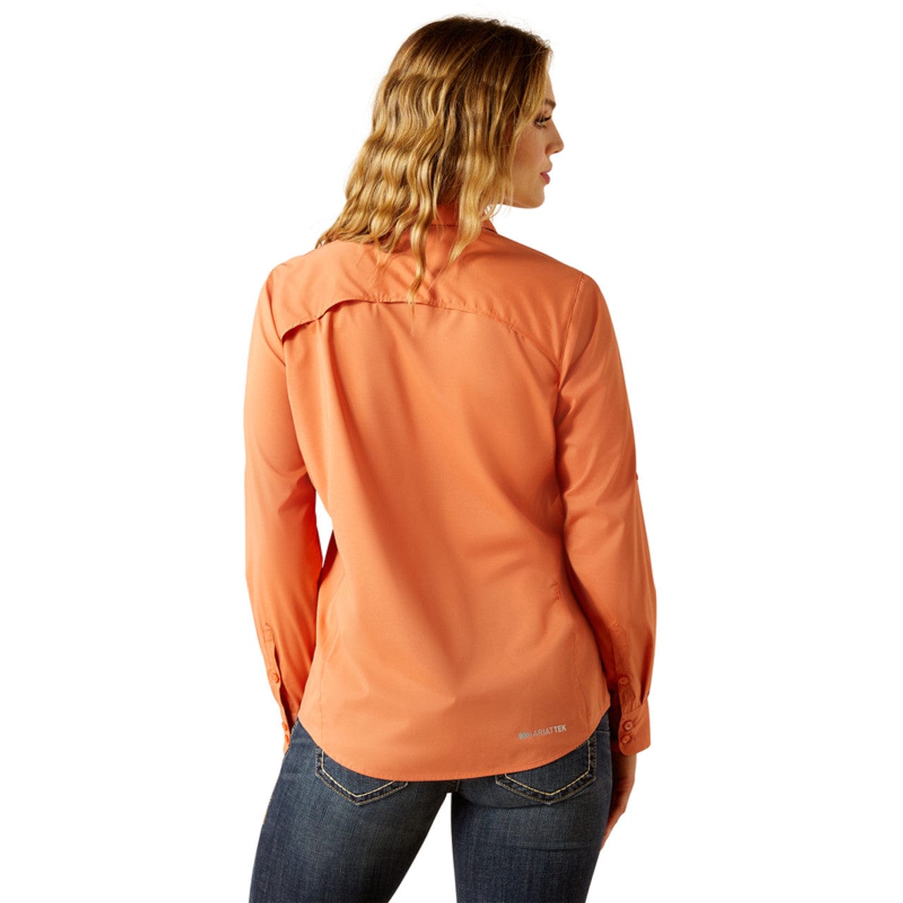 ARIAT Shirts Ariat Women's Orange Ventek Short Sleeve Button Down Shirt 10058800