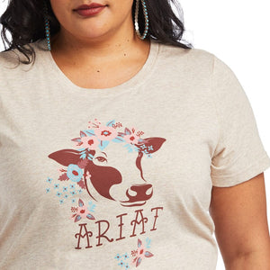 ARIAT Shirts Ariat Women's REAL Moo Wheat Heather Short Sleeve Tee 10040627
