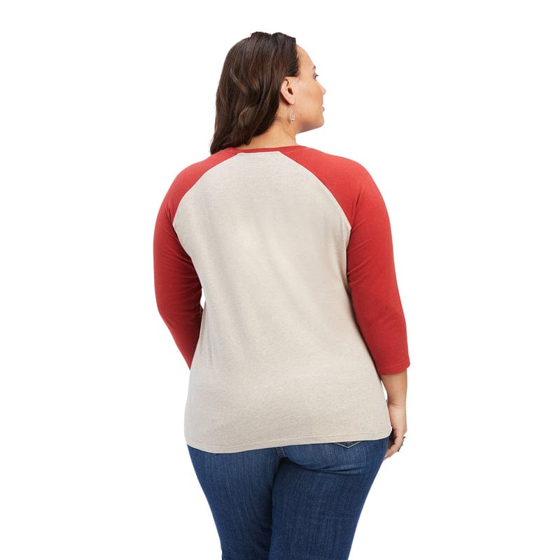 ARIAT Shirts Ariat Women's REAL Rainbow Oatmeal Heather Classic Long Sleeve Shirt 10041294