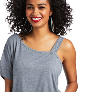 ARIAT Shirts Ariat Women's Savanna Charcoal Grey Short Sleeve Top 10039821