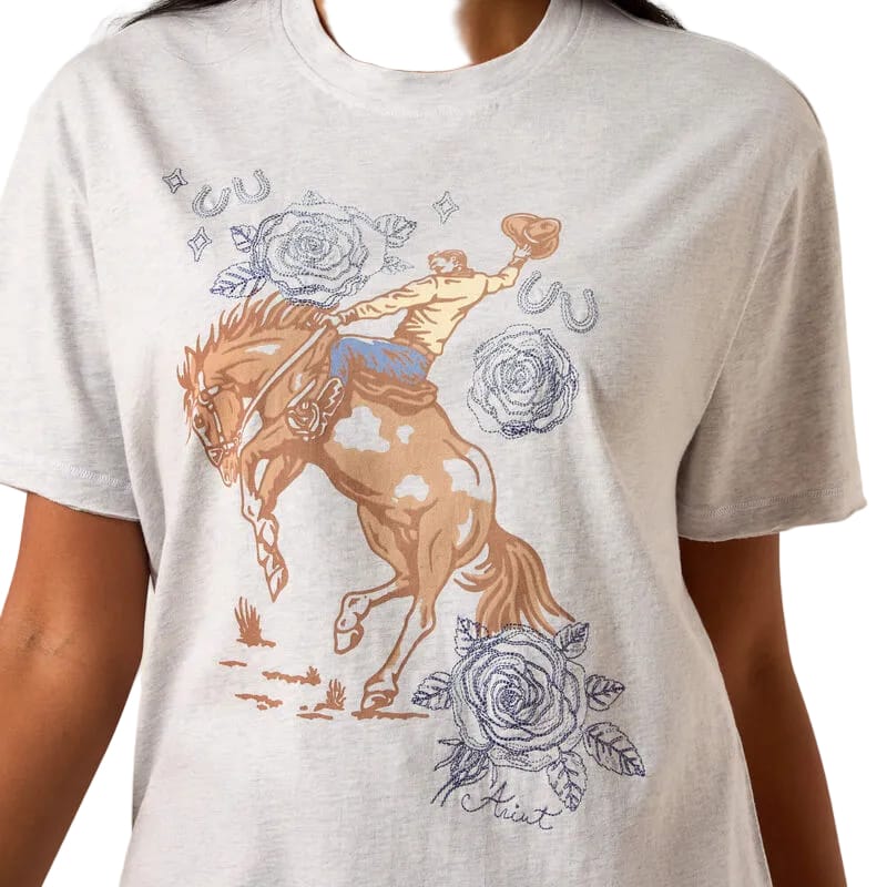 ARIAT Shirts Ariat Women's Steel Heather Cowboy Rose T-Shirt 10073556