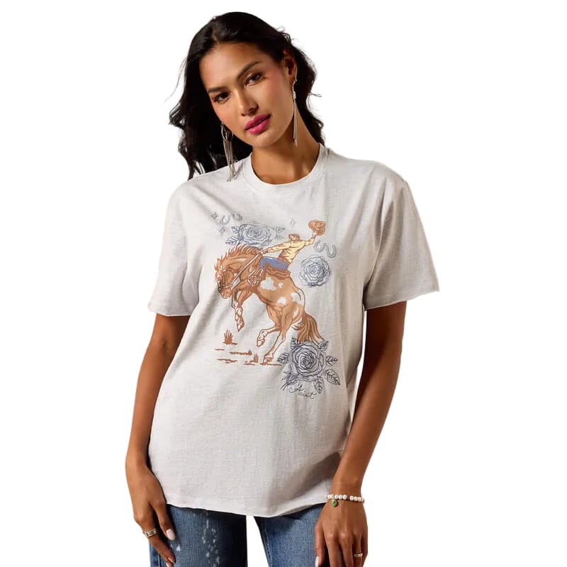 ARIAT Shirts Ariat Women's Steel Heather Cowboy Rose T-Shirt 10073556