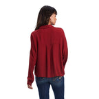 ARIAT Shirts Ariat Women's Valley of Fire Sun-Dried Tomato Long Sleeve Shirt 10041663