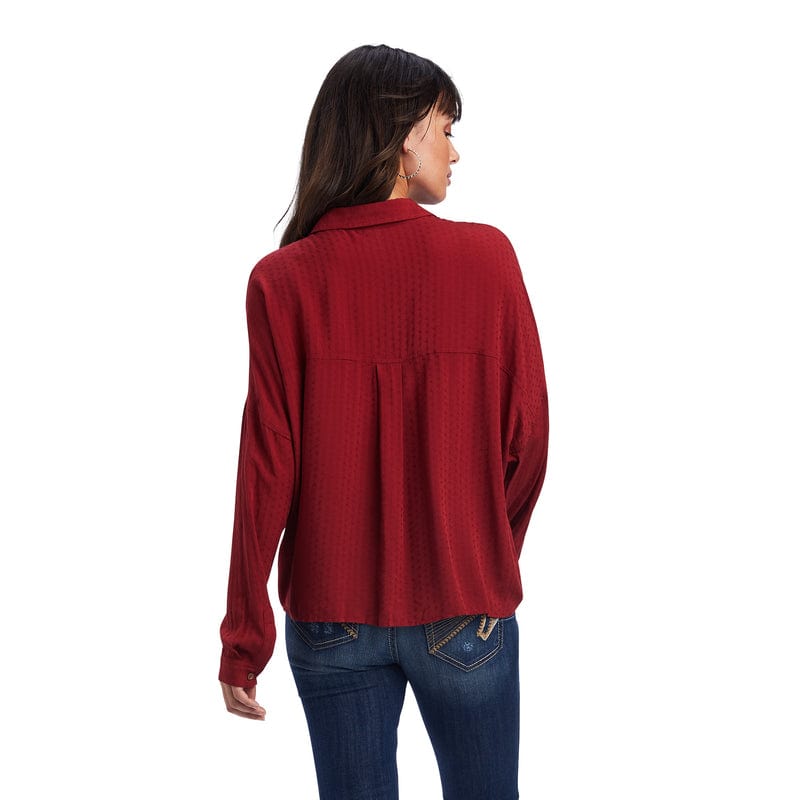 ARIAT Shirts Ariat Women's Valley of Fire Sun-Dried Tomato Long Sleeve Shirt 10041663
