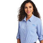 ARIAT Shirts Ariat Women's VentTek Reykjavik Blue/White Stretch Long Sleeve Shirt 10040583
