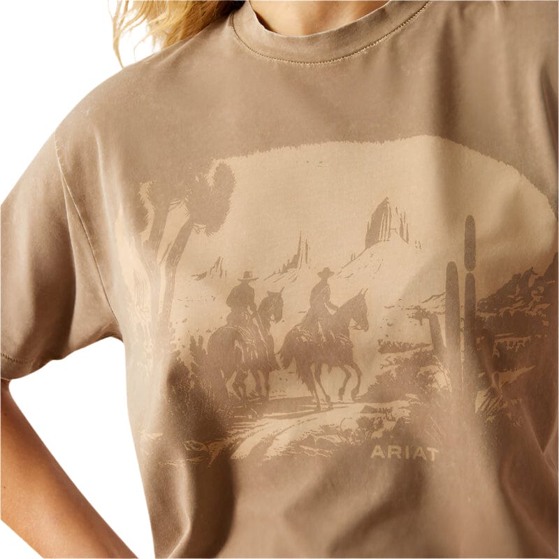 ARIAT Shirts Ariat Women's Washed Greige Western Mural T-Shirt 10055131