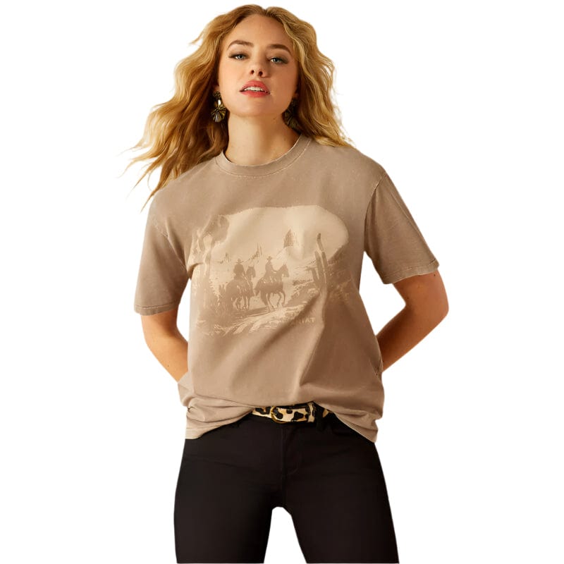 ARIAT Shirts Ariat Women's Washed Greige Western Mural T-Shirt 10055131