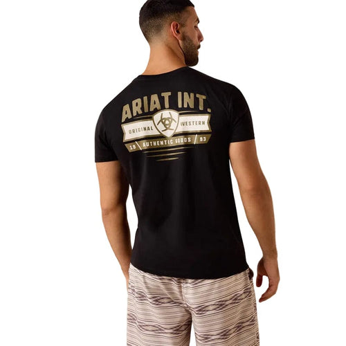 ARIAT T-Shirt Ariat Men's Black Banner Badge T-Shirt 10073958