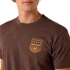 ARIAT T-Shirt Ariat Men's Brown Heather Patriotic Badge T-Shirt 10073963