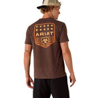 ARIAT T-Shirt Ariat Men's Brown Heather Patriotic Badge T-Shirt 10073963