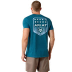ARIAT T-Shirt Ariat Men's Monaco Blue Patriotic Badge T-Shirt 10073965