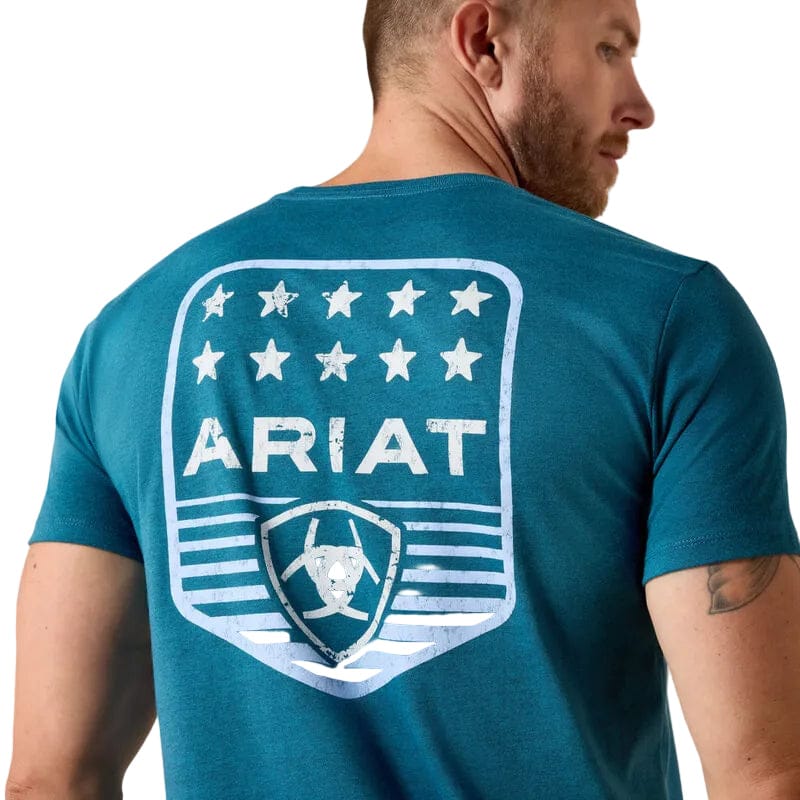 ARIAT T-Shirt Ariat Men's Monaco Blue Patriotic Badge T-Shirt 10073965