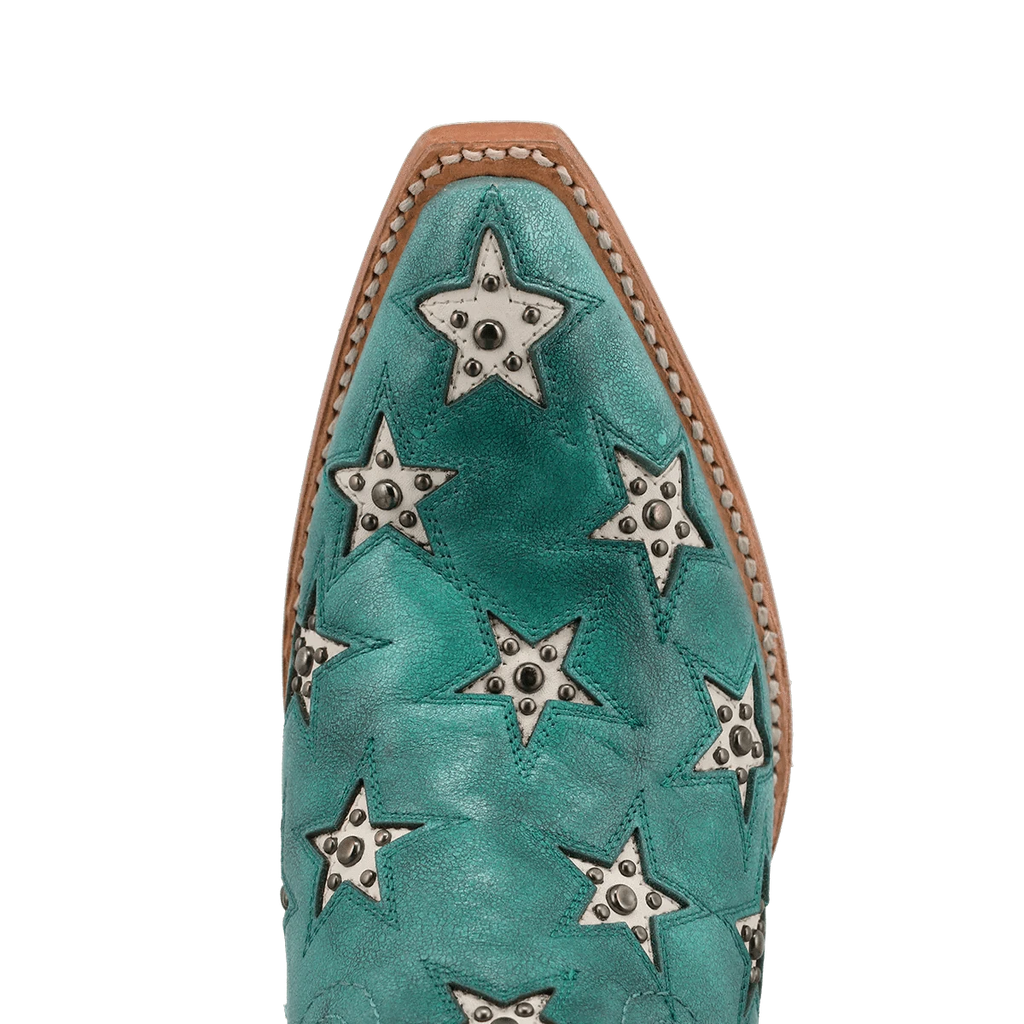 BLACK STAR Boots Black Star Women's Turquoise & Champagne Marfa Western Boot WBSN041