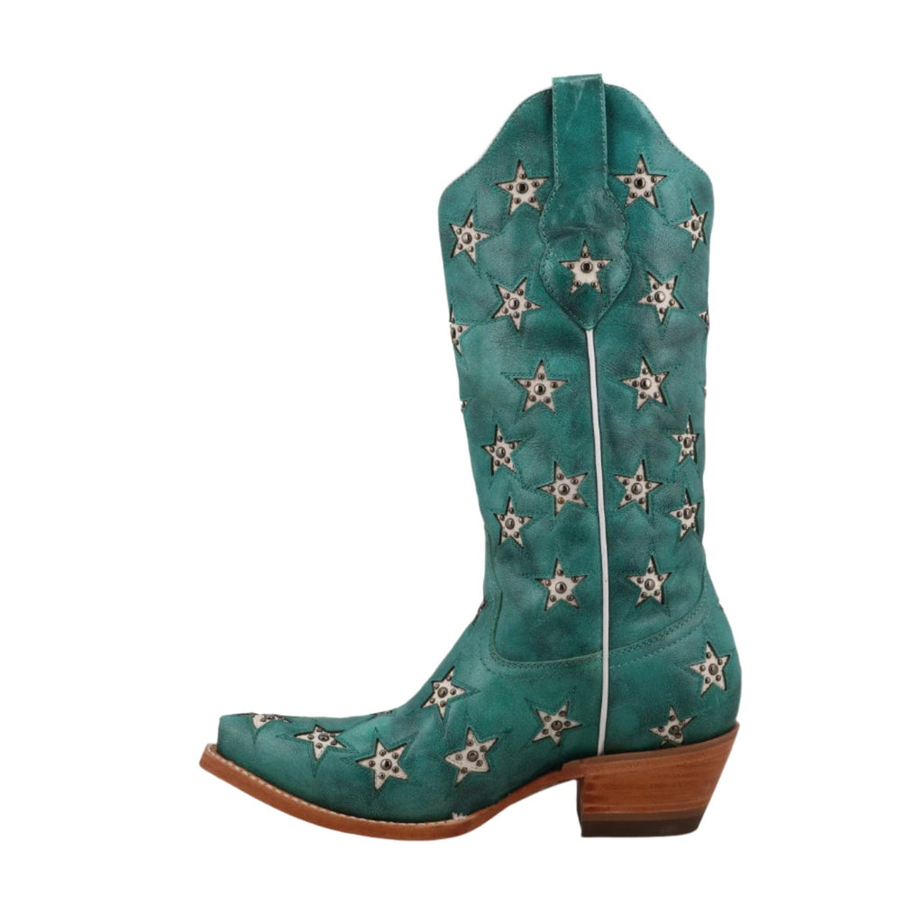 BLACK STAR Boots Black Star Women's Turquoise & Champagne Marfa Western Boot WBSN041