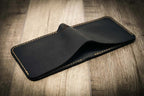 Bull Sheath Leather Big Bend Bifold Wallet - Black