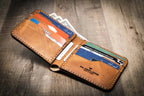 Bull Sheath Leather Big Bend Bifold Wallet - Saddle Tan