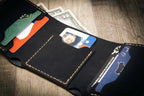 Bull Sheath Leather Leather Wallet The Trinity Trifold Wallet - Black