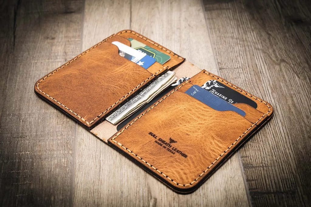 Bull Sheath Leather Saddle Tan The Tyler Vertical Wallet