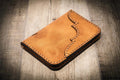Bull Sheath Leather Saddle Tan Western Vertical Wallet