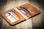 Bull Sheath Leather The Georgetown Minimalist Wallet in Saddle Tan