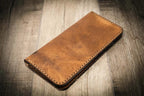 Bull Sheath Leather The Houstonian Long Wallet - Saddle Tan