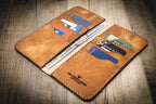 Bull Sheath Leather The Houstonian Long Wallet - Saddle Tan