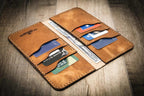 Bull Sheath Leather The Houstonian Long Wallet - Saddle Tan