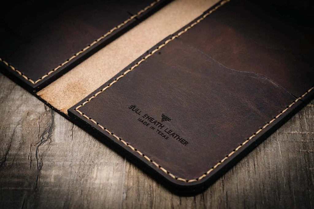 Bull Sheath Leather The Houstonian Long Wallet - Walnut Brown