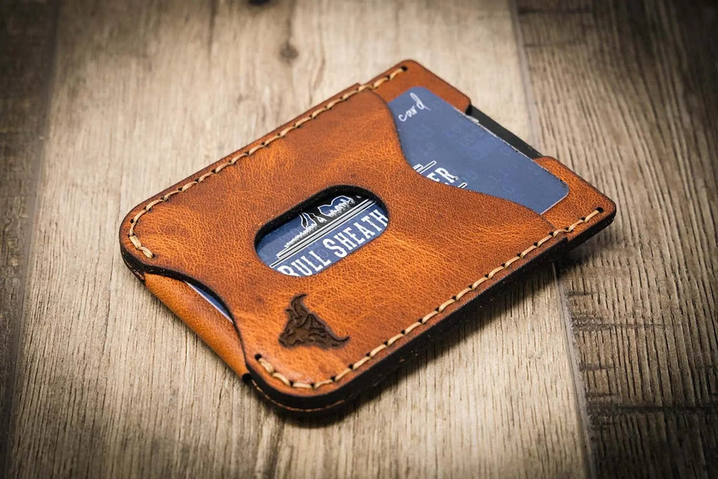Bull Sheath Leather The Keller Money Clip - Chestnut Brown