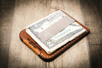 Bull Sheath Leather The Keller Money Clip - Chestnut Brown