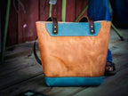 Bull Sheath Leather The Naomi Leather Tote Bag - Ocean Tide