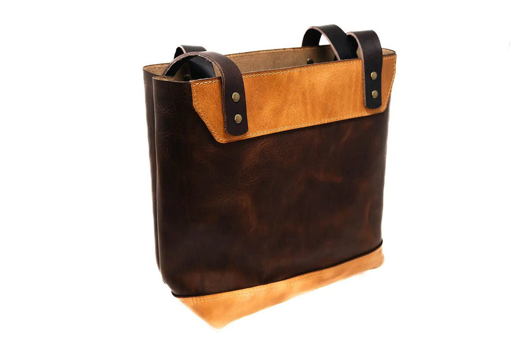 Bull Sheath Leather The Naomi Leather Tote Bag - Walnut