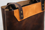 Bull Sheath Leather The Naomi Leather Tote Bag - Walnut