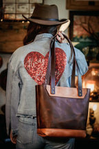 Bull Sheath Leather The Naomi Leather Tote Bag - Walnut