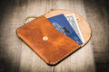 Bull Sheath Leather The Richmond Leather Keychain Wallet in Chestnut Brown