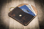 Bull Sheath Leather The Richmond Leather Keychain Wallet in Walnut Brown