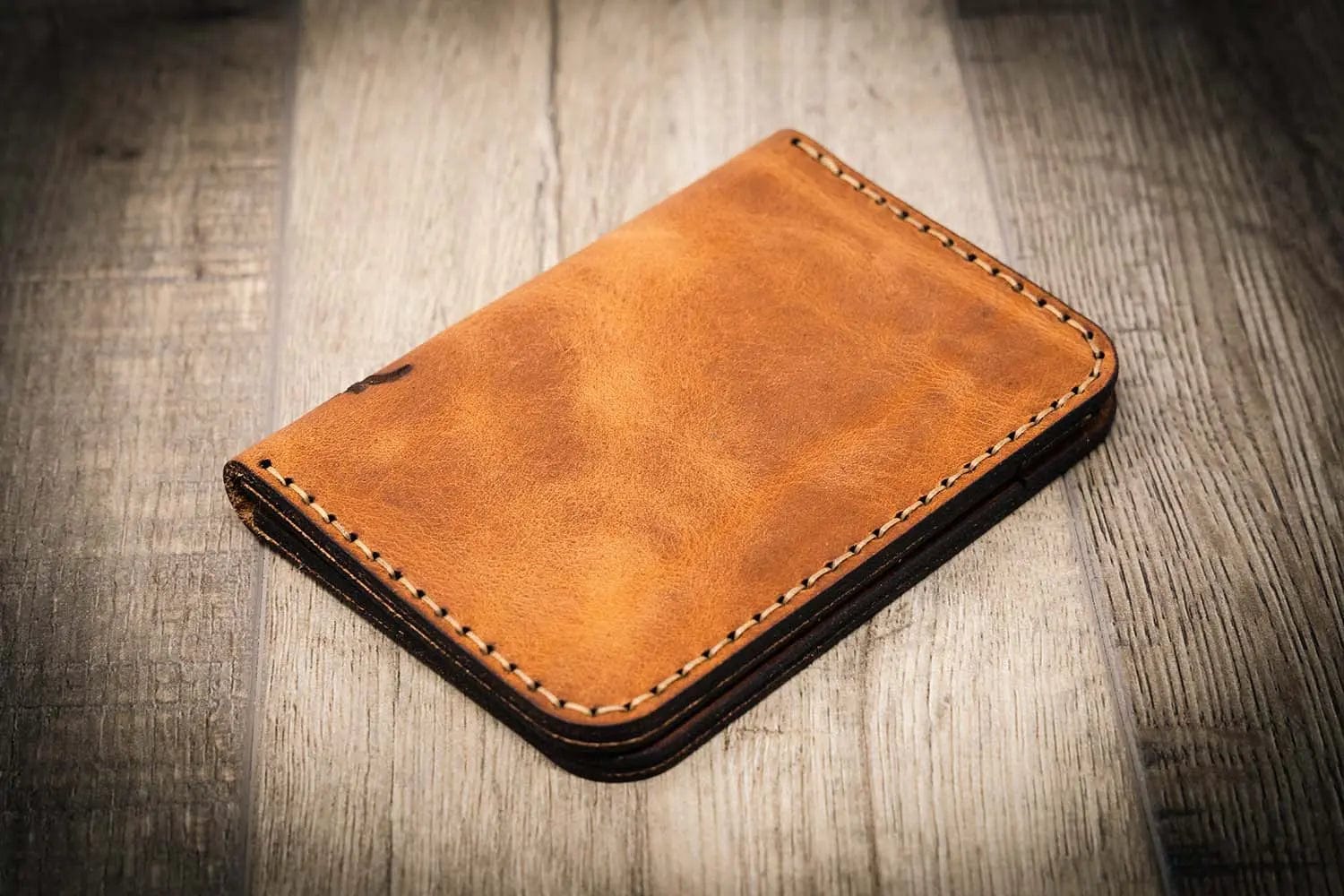 Bull Sheath Leather Men's The Tyler Vertical Wallet Chestnut Brown