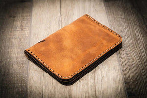 Bull Sheath Leather The Tyler Vertical Wallet - Chestnut Brown