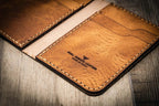 Bull Sheath Leather The Tyler Vertical Wallet - Saddle Tan