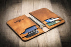 Bull Sheath Leather The Tyler Vertical Wallet - Saddle Tan